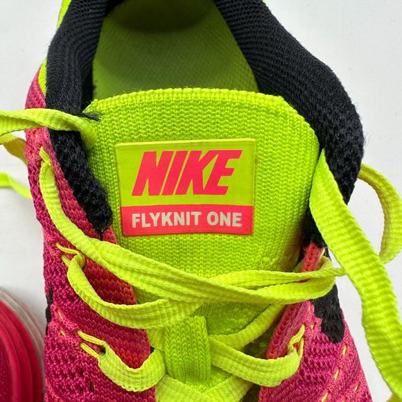 Nike Tenis Womens Flyknit One Lunarlon Running Shoes Pink/Volt Size 8 EUR 39 - Picture 9 of 13